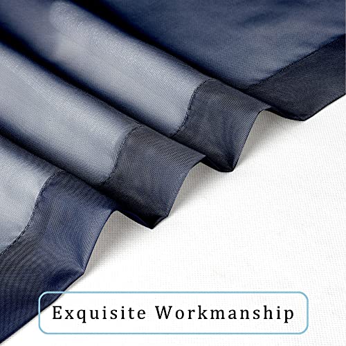 Navy Blue Sheer Curtains 90 Inches Long (Navy Blue / 42"W x 90"L (Pack of 2))