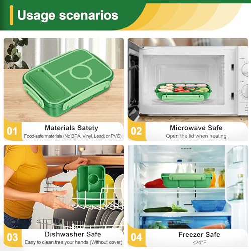 Bento Box Adult Lunch Box Kids (Emerald Green)