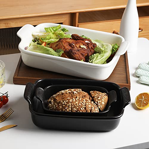 Sweejar Baking Pans Set (White / Smooth baking dish set)