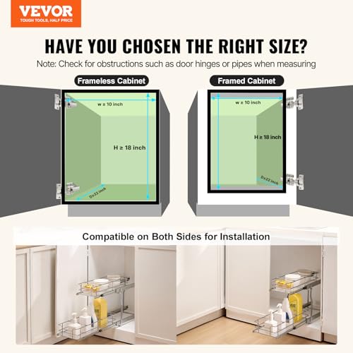 Pull Out Cabinet Organizer (8.5"W x 21"D x15.2"H)