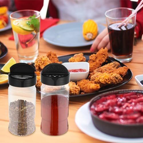 10.1 oz 30 Pack Plastic Spice Jars with Shaker Lids Clear Seasoning Containers Spice Bottles for Kitchen Storing Herbs Seasoning Powders (10.1 oz / Irregular)