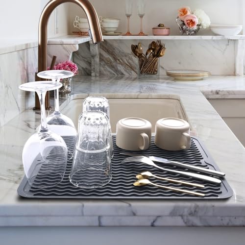 Silicone Dish Drying Mat (GREY DISH MAT)