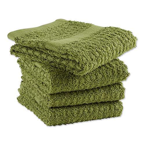 Basic Terry Collection Waffle Dishtowel Set (Solid Antique Green / 15x26")