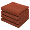 100% Cotton Waffle Weave Kitchen Dish Towels 4 (Rust / 13 X 28 - 4 Pack)