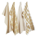100% Cotton Kitchen Dish Cloths (13"x28" - 4 Pack / 03: Beige)