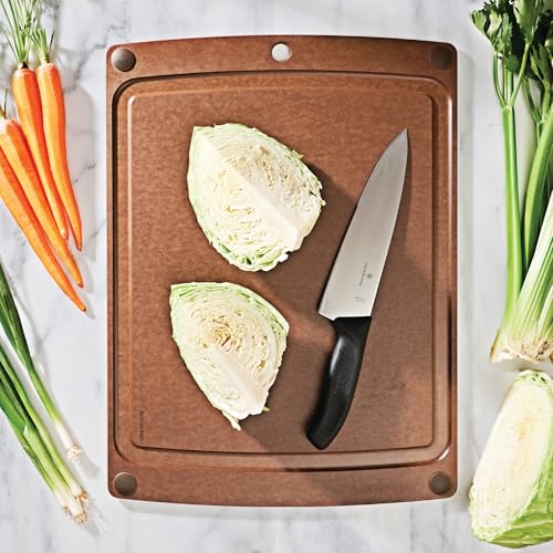 All-In-One Cutting Board, 19.5" x 14.5" Juice Groove, Nutmeg (19.5"L x 14.5"W / Nutmeg/Brown)
