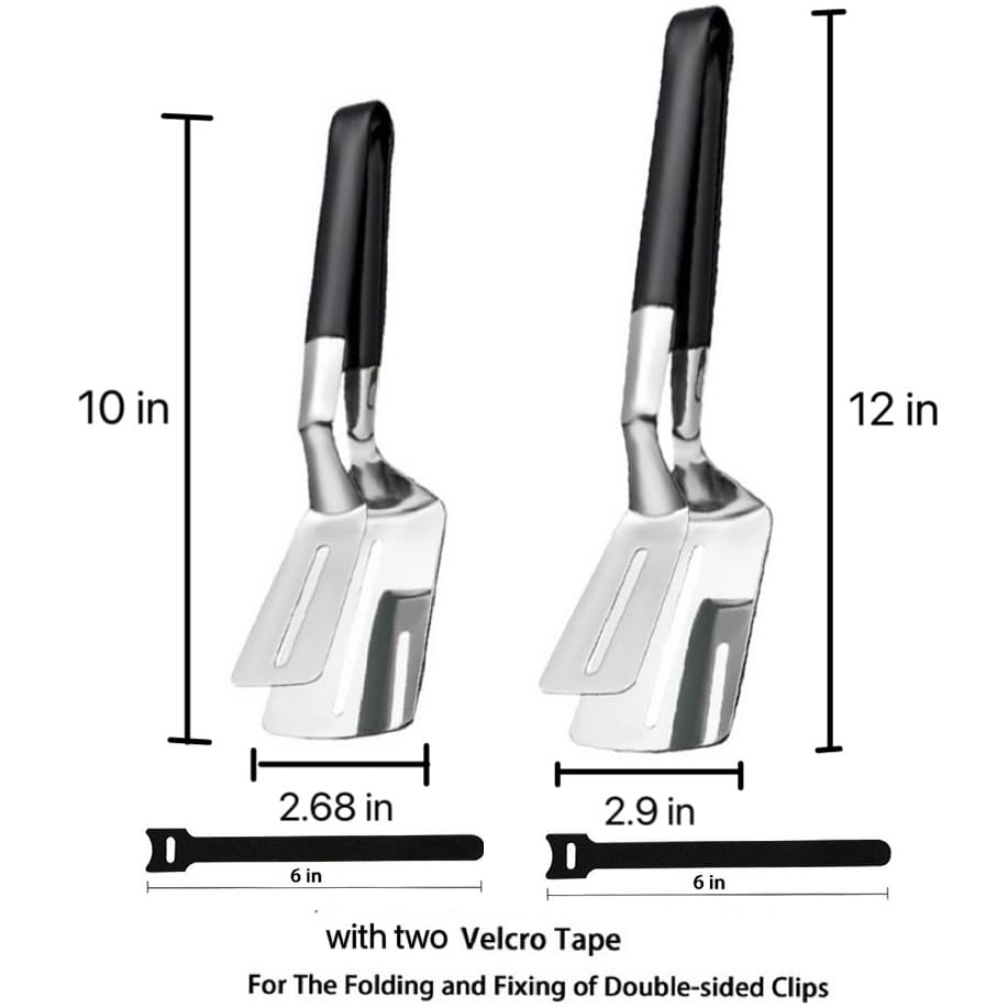 Spatula Tongs for Flipping (Black Set)