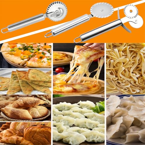 3 PCS Stainless Steel Pastry Wheel Cutter