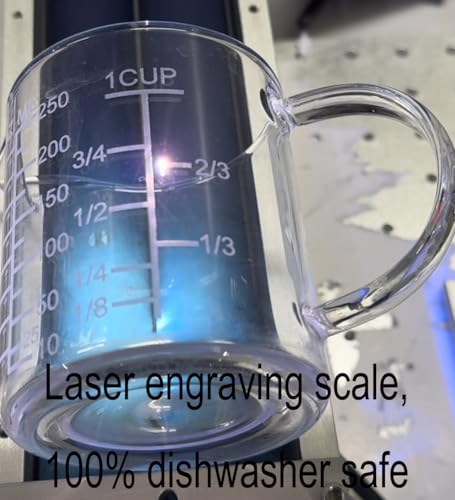 Ackers Mirror Scale Glass Measuring Cup (250 ML (8 Oz, 1 Cup) - Mirror Etching)