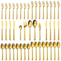 Cube Gold 45 Piece Flatware Set (Gold Satin / 45 pieces for 8)