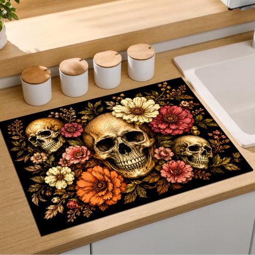 Vintage Skeleton Flower Dish Drying Mat (01 / 18" x 24")