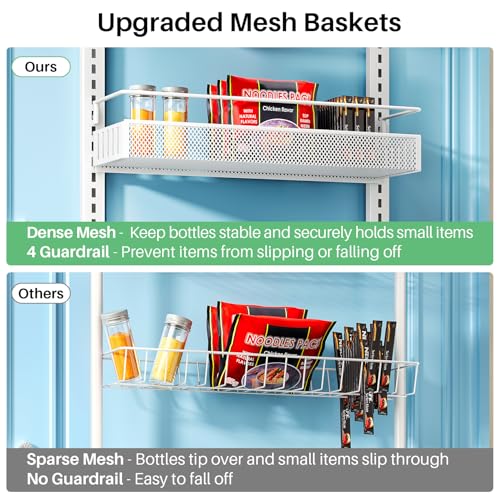 8 Tiers Over the Door Organizer (White / 17" W x 6" D x 69" H)