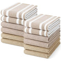 Cotton 380 GSM Premium Kitchen Towels (Khaki / 18" X 28" - 12 Pack)