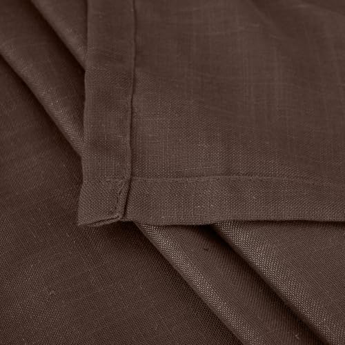 Brown Linen Curtains 63 Inches Long for Bedroom Windows (Brown / 42"W x 63"L (Pack of 2))