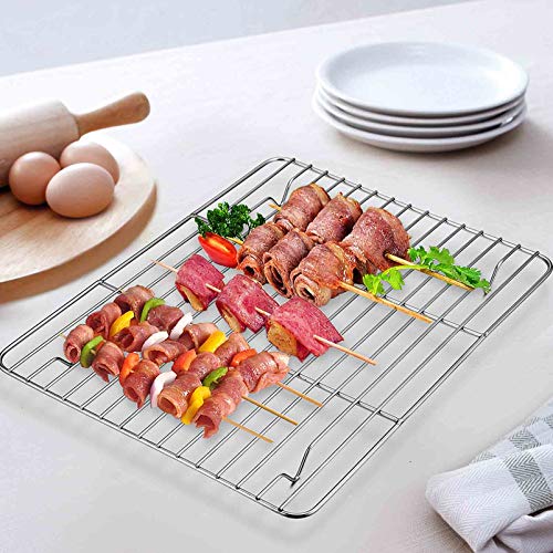 Toaster Oven Pan with Cooling Rack (10.4 x 8.1 x 1 inch)