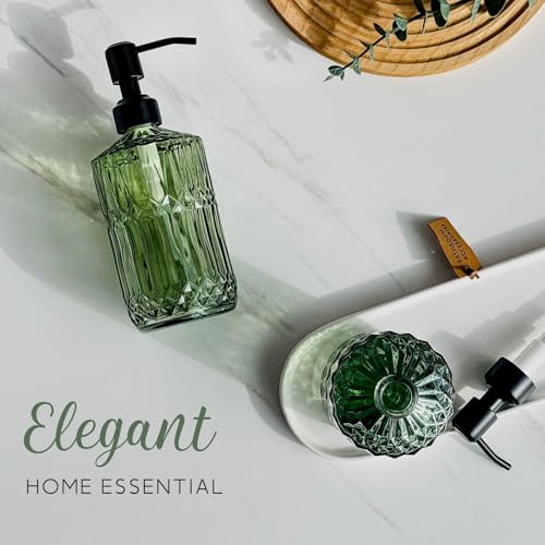 18 Oz Green Soap Dispenser with Black Rust Proof Pump (Green-black Pump / 1Pack)
