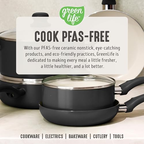 5QT Ceramic Nonstick Stockpot with Lid (5 Quarts / Graphite Black)