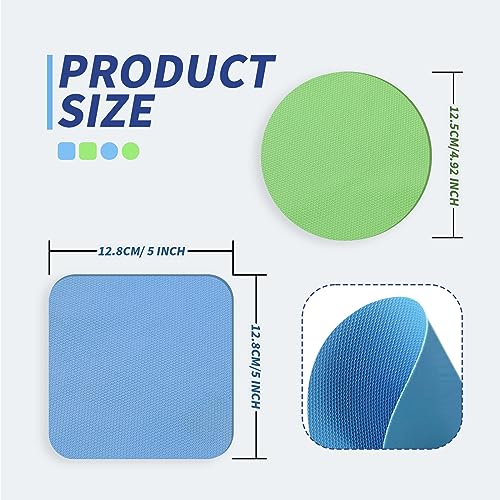 4PCS Rubber Jar Opener Gripper Pads for Seniors (Blue&Green)