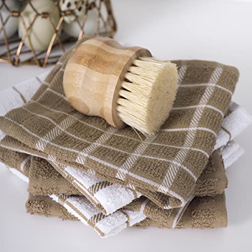 Premium 3 Pack Kitchen Towel & 6 (Mocha Brown / 9-Pack Bundle)