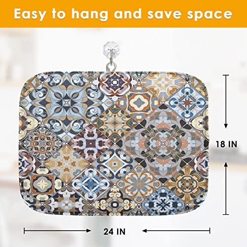 Absorbent Dish Drying Mat for Kitchen (18" x 24" / Vintage Floral)