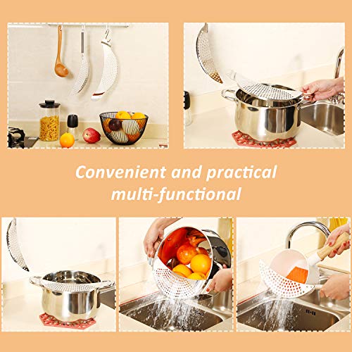 2 Pieces Pot Strainer with Handle for Pan