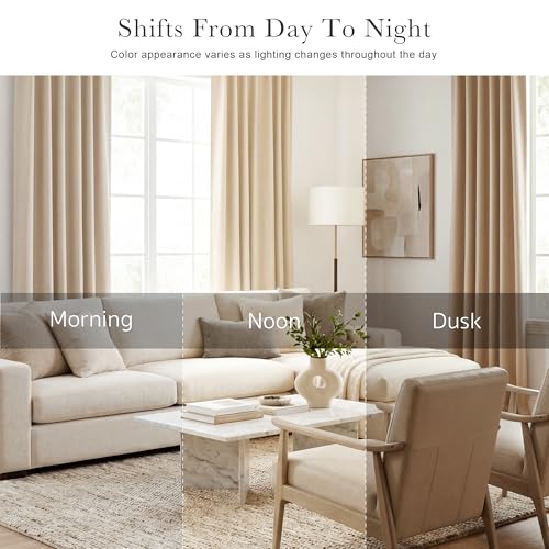 Window Curtains Drapes (Biscotti Beige / 52"W x 54"L (Pack of 2))