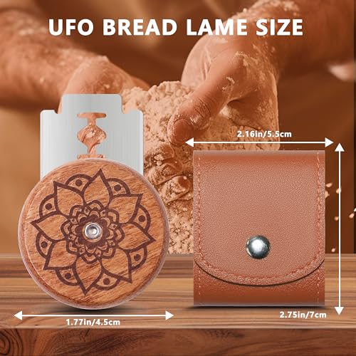 UFO Bread Lame Sourdough Scoring Tool Bread Scorer (C2-Lotus-brown)