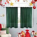 Basic Rod Pocket Sheer Voile Window Curtain Panels Foliage Green 1 Pair 2 Panels 26 Width 30 Inch Long for Kitchen Bedroom Children Living Room Yard（Foliage Green (Foliage Green / 26"W x 30"L (Pack of 2))
