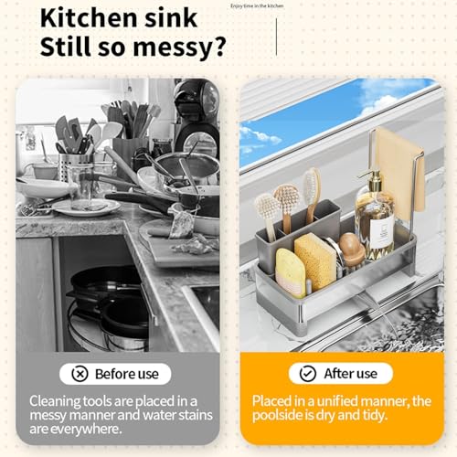 Sponge Holder for Kitchen Sink (Grey)
