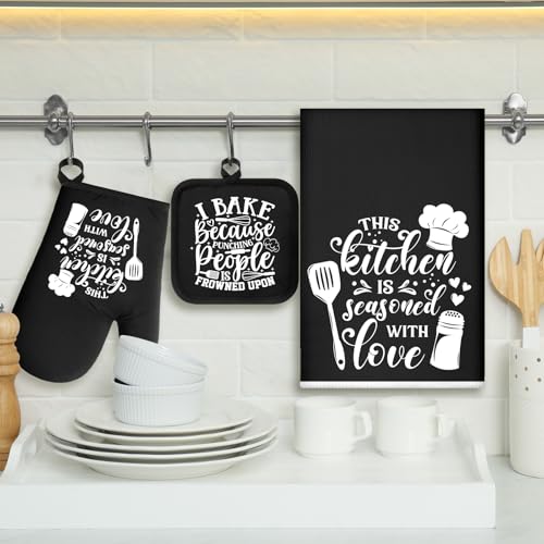 6 Pcs Kitchen Decor Accessories Set Set (Black / Baking)