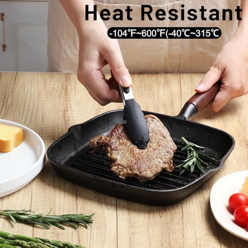 Small Silicone Kitchen Tongs 7 (Black Grey White Gradient)