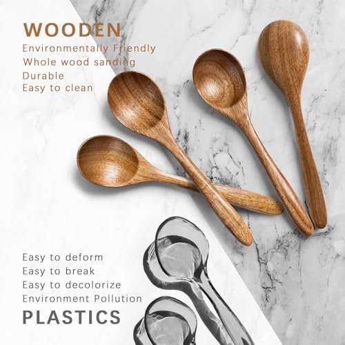 Small Wooden Spoons for Eating (Acacia Brown)