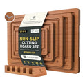 Bamboo Cutting Board Set Non Slip Feet with Holder Over Sink Best Grandpa Grandfather Elder Men Father Day Grandparents Great Papaw Peepaw Pawpaw Granddad Happy Birthday Christmas Unique Cool Gifts (5 Pack with Holder / Brown)
