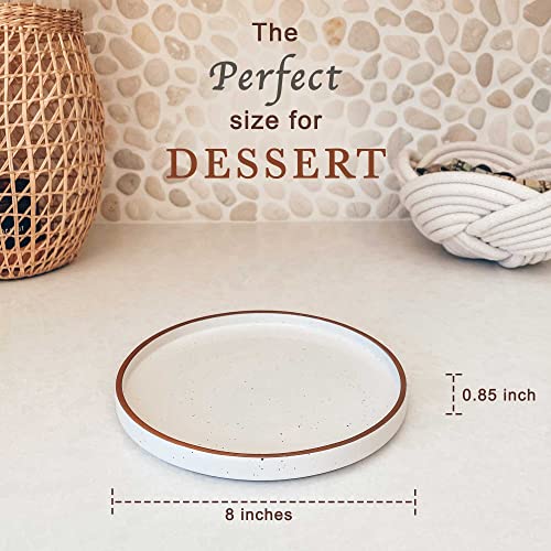 Ceramic Flat Plates Set of 6 (Vanilla White)