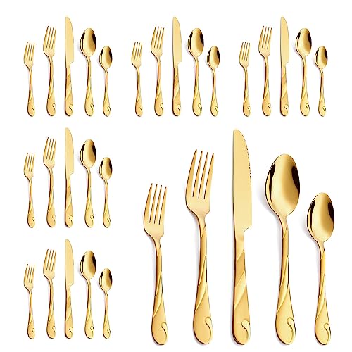 Gold Silverware Set (Gold / 30-Piece)