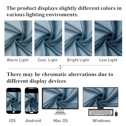 Dusty Blue Sheer Curtains 96 Inches Long 2 Panels (Dusty Blue / 42"W x 96"L (Pack of 2))