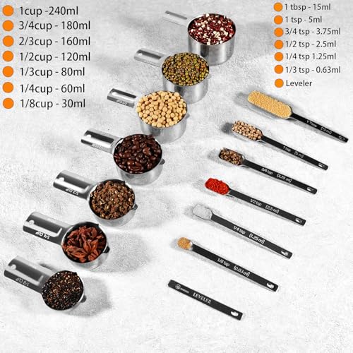 20 PCS Measuring Cups & Spoons Set (Rectangular Spoons Set)