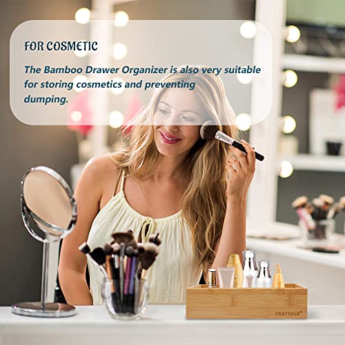 Bamboo Drawer Organizer (Bamboo / 5.9*3*2.6 inch)