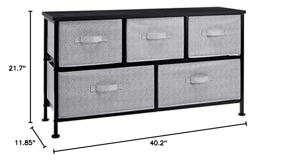 Extra Wide Fabric 5 (Black / Organizer Unit + Grey Drawers)