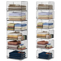 6 Tier Stackable Closet Organizers and Storage Shelves (6 Tier / Black)