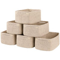 6 Pack Small Storage Baskets for Shelves (Brown / 11.81x7.87x4.72)