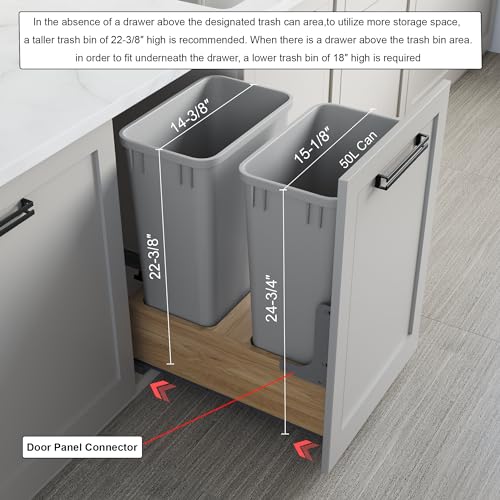 Dowell Double 50Qt Undermount Trash Pull (50 QT Pull-Out System)
