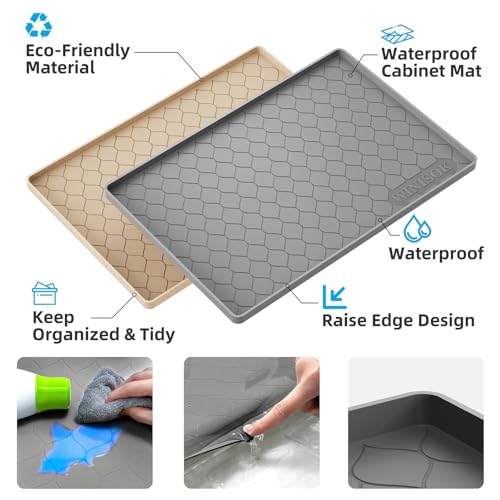 Waterproof Under Sink Mat 25" x 22" (22"W x 25"L / Dark Gray)
