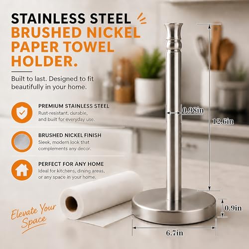 Paper Towel Holder Countertop (Brushed Nickel)