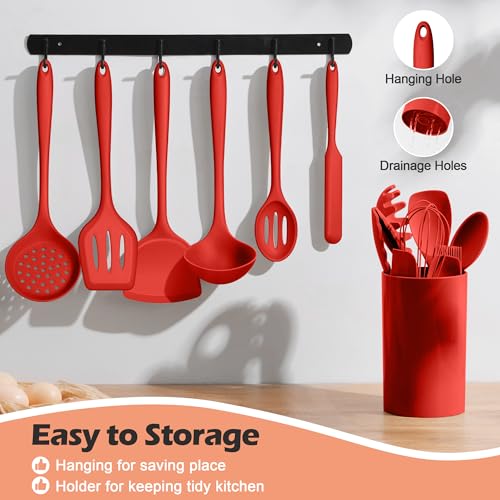 Kitchen Cooking Utensils Set (Red)