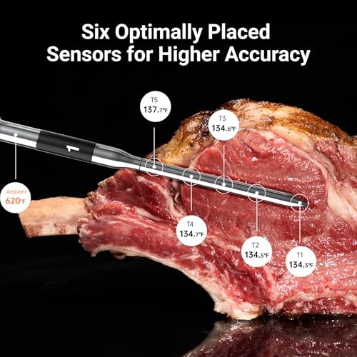 WiFi Wireless Meat Thermometer (Red-4 Probes)