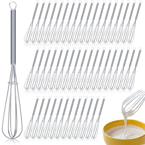 50 Pcs Mini Whisk Bulk Small Whisks for Cooking 304 Stainless Steel Tiny Whisk for Baking (6 Inch)