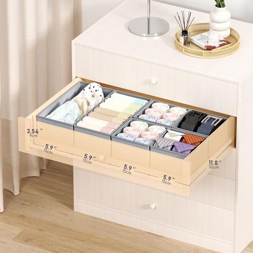 Drawer Organizer Clothes Storage (Gray / 18 Pack)