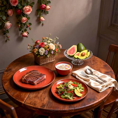 HomeVSS 20 Piece Dinnerware Set (Service for 4 - 20pc Set / Orange)