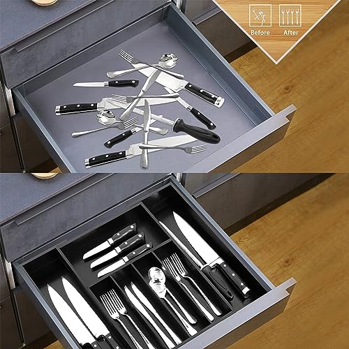 Bamboo Drawer Organizer (Black / Large)